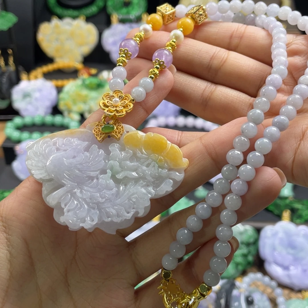 翡翠未镶嵌颈饰代编织