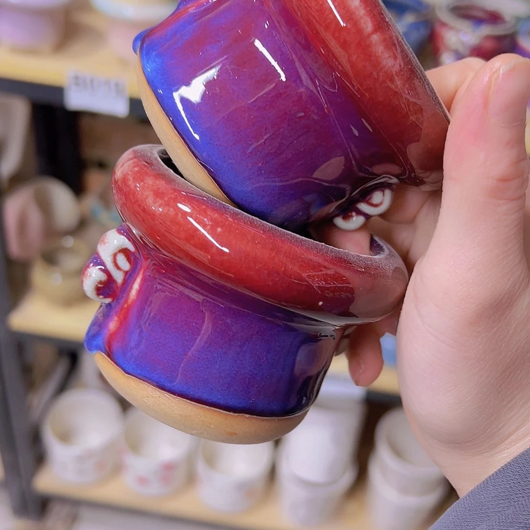 红陶陶瓷花盆当场满12包邮