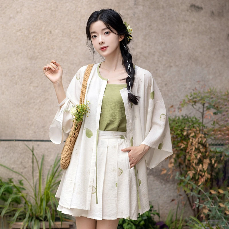 池夏【花间事:事事顺梨】明制圆领衫改良短裤日常百搭原创汉服 夏