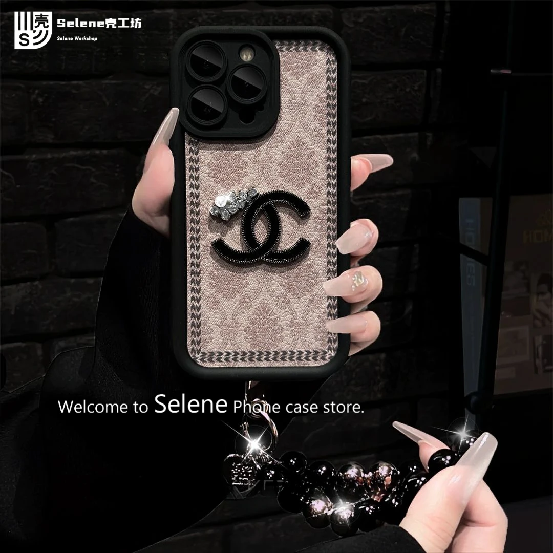 布艺方格适用苹果17PROMAX华为VIVOOPPO手链手机壳女
