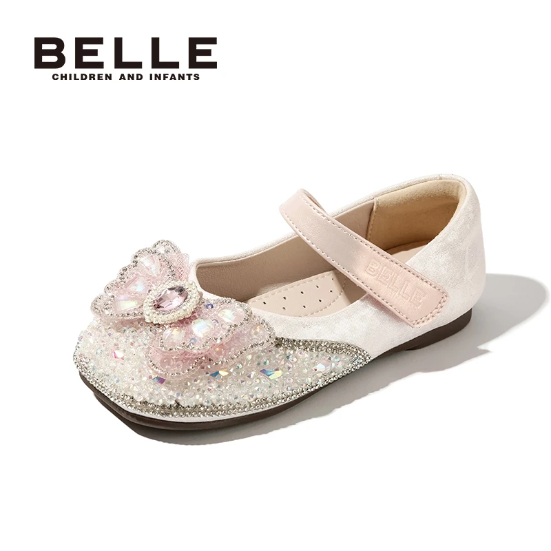 BELLE/百丽夏季新款女童软底公主鞋女宝宝爱心大童时尚DE4451