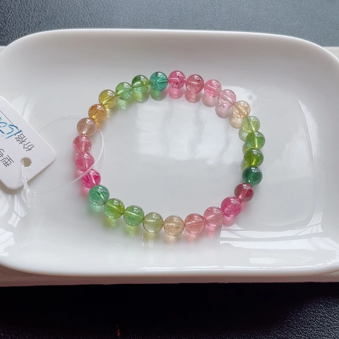 手链碧玺未镶嵌6.8mm左右