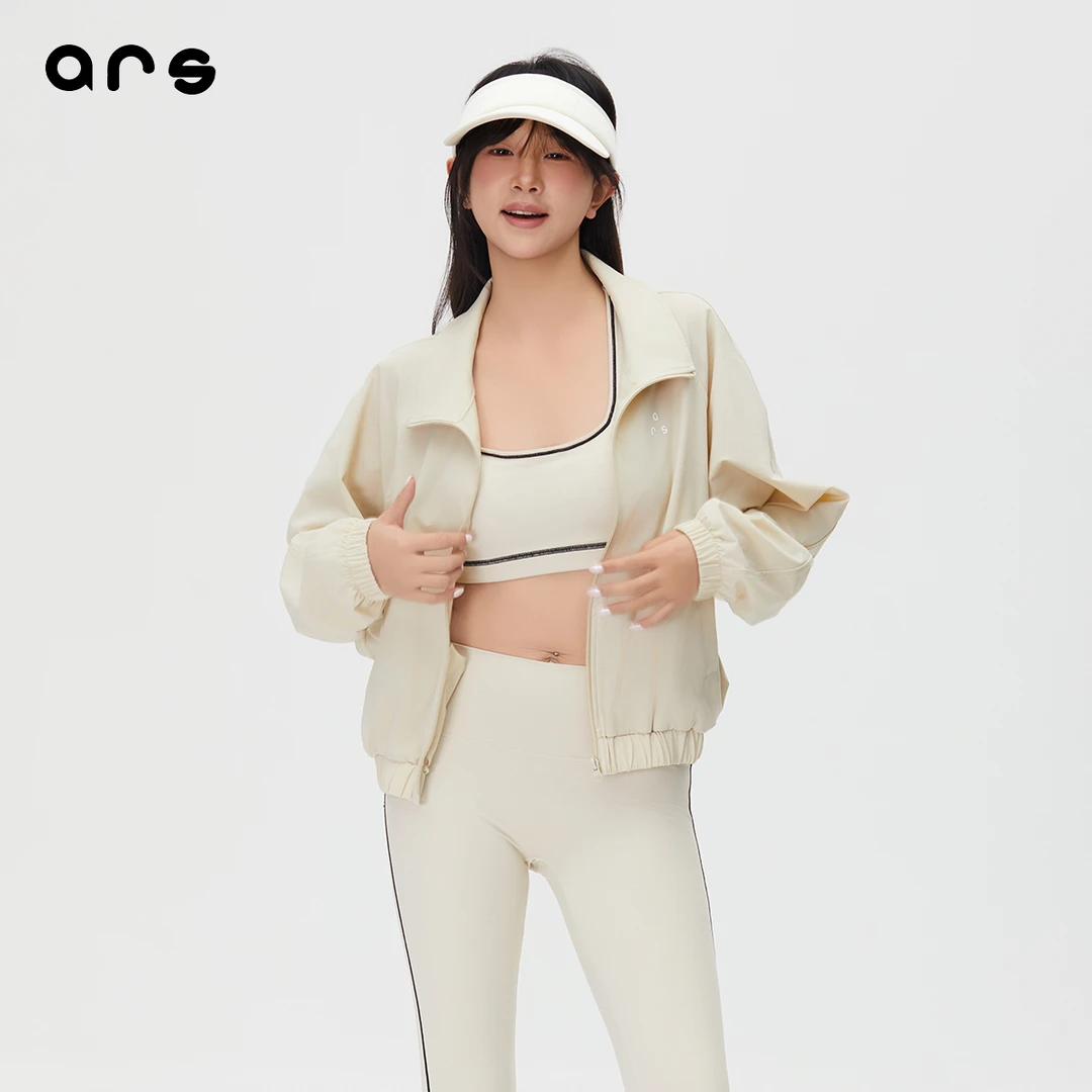 ARS LAB 运动夹克薄款收口袖立领女短外套女士休闲春季长袖户外