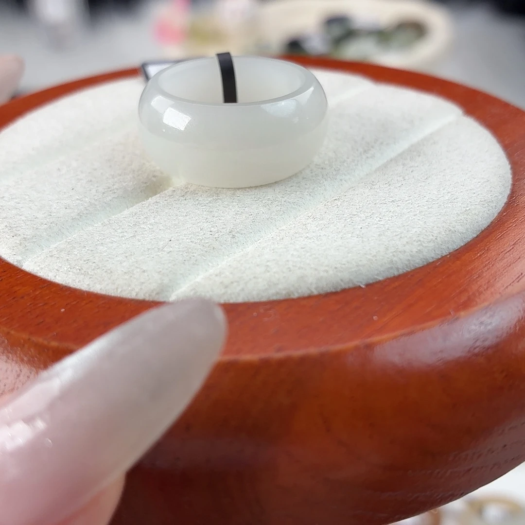 *****和田玉未镶嵌戒指r2藕粉轮胎17.7扩18.1