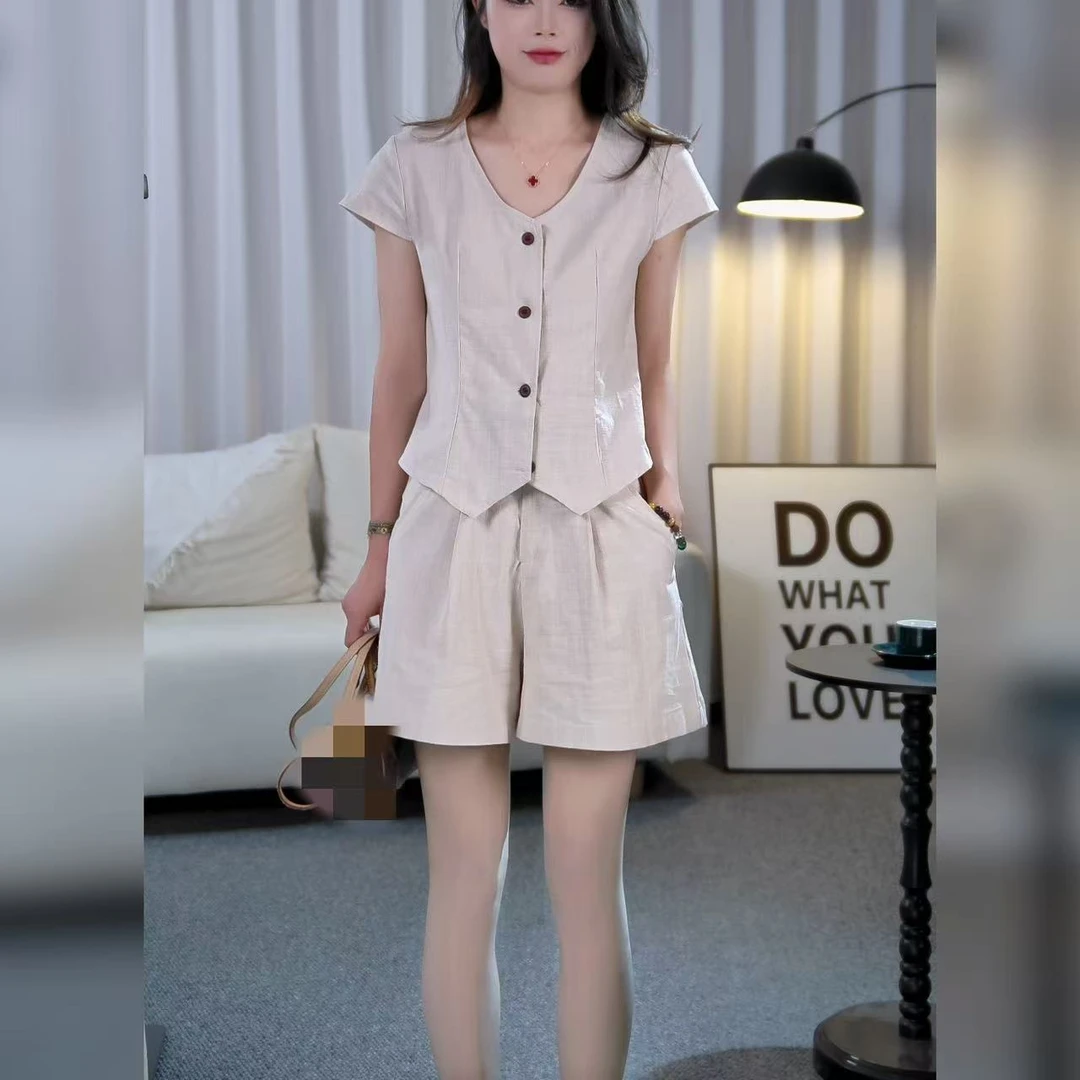 设计感套装女夏季3130新款洋气减龄长短任选阔腿裤两件套