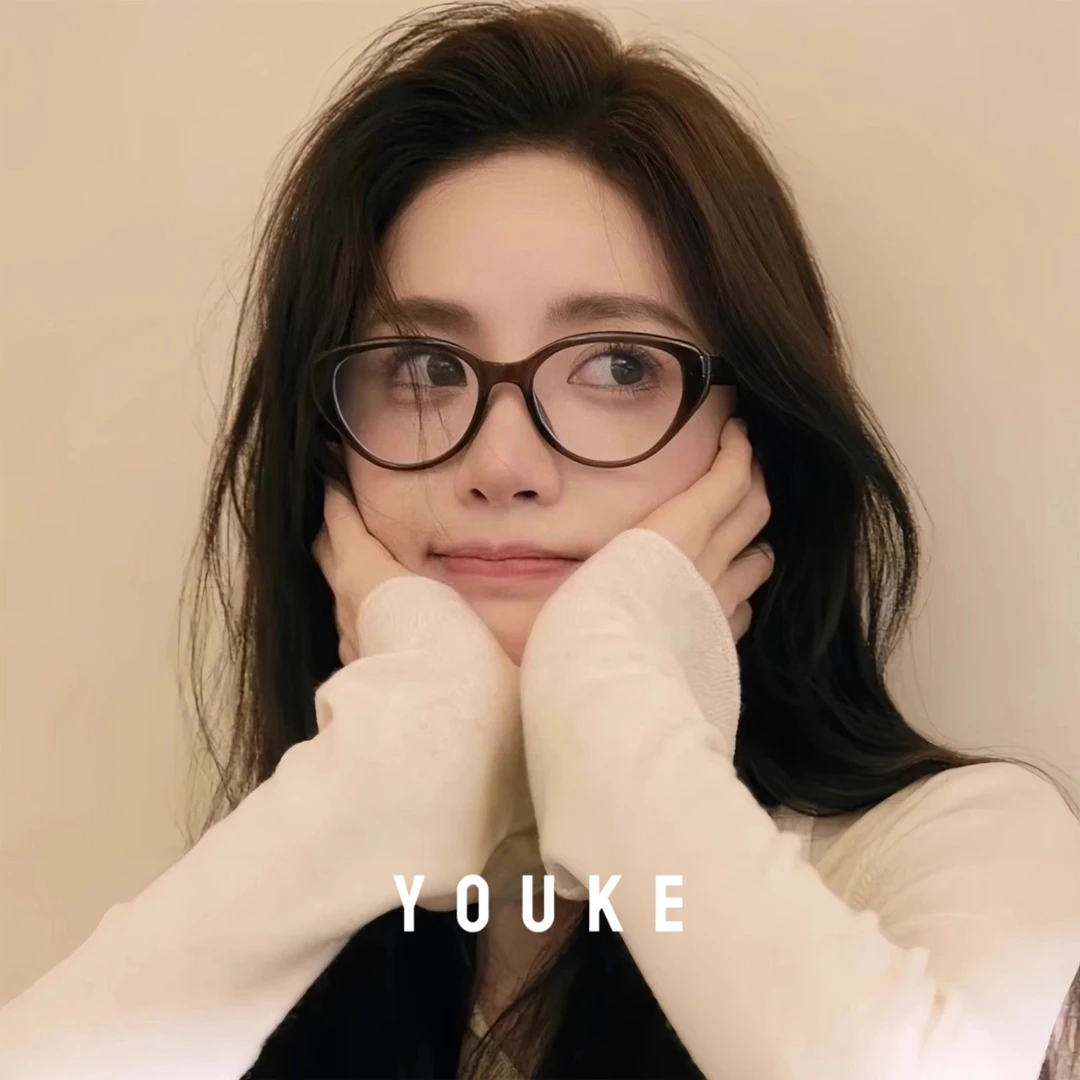 Youke·TR超轻眼镜框冷茶猫眼框女防蓝光显瘦镜架可配近视镜眼镜架