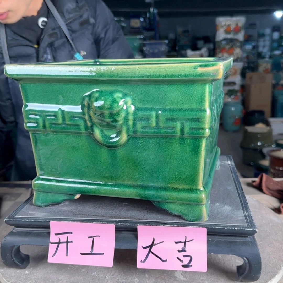 一风堂石湾花盆。高温裂瑕疵909