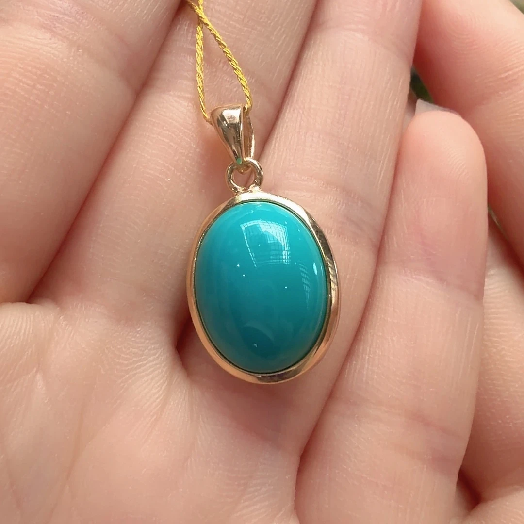 绿松石银S925镶嵌颈饰