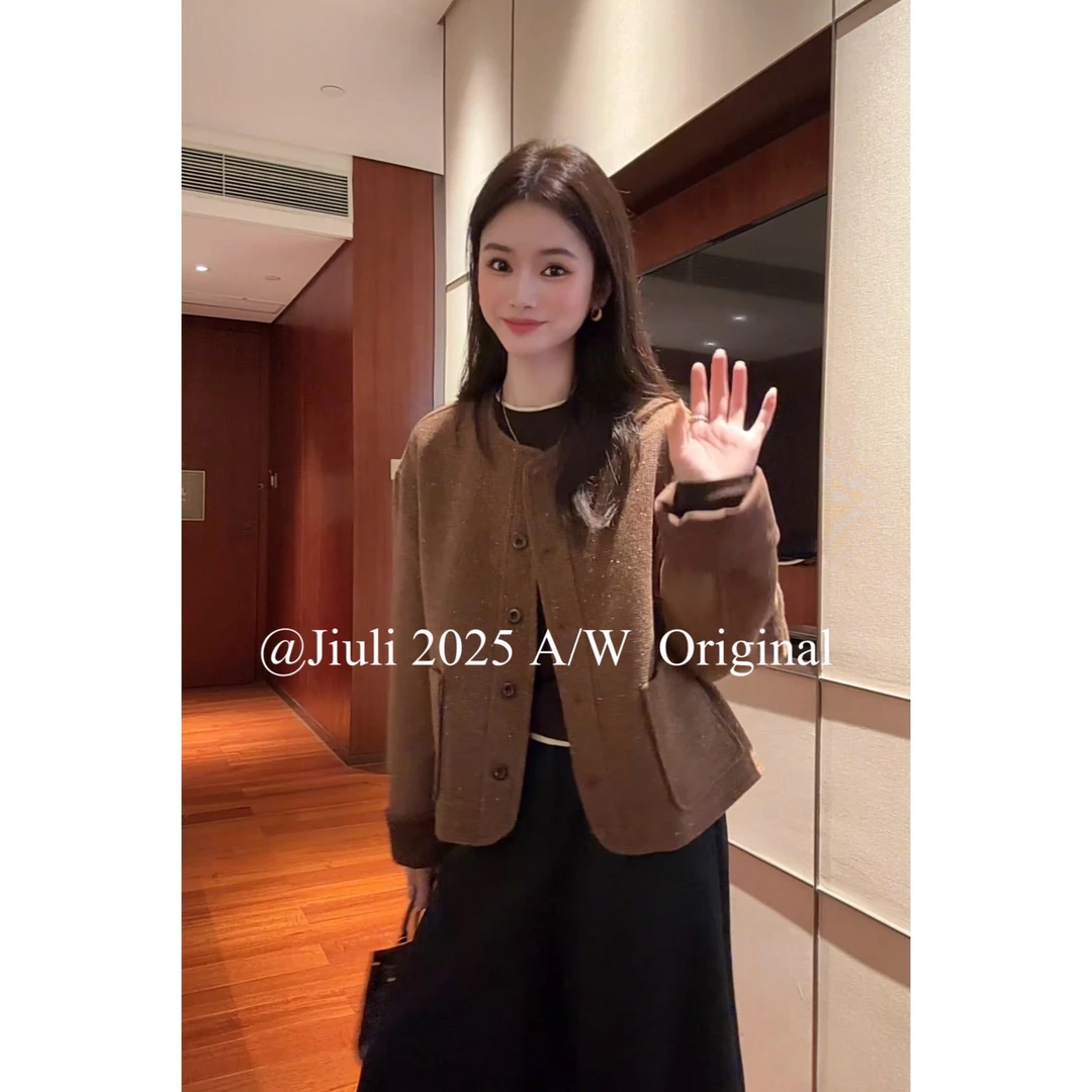 *九莉【永夜外套】韩系圆领休闲小香外套