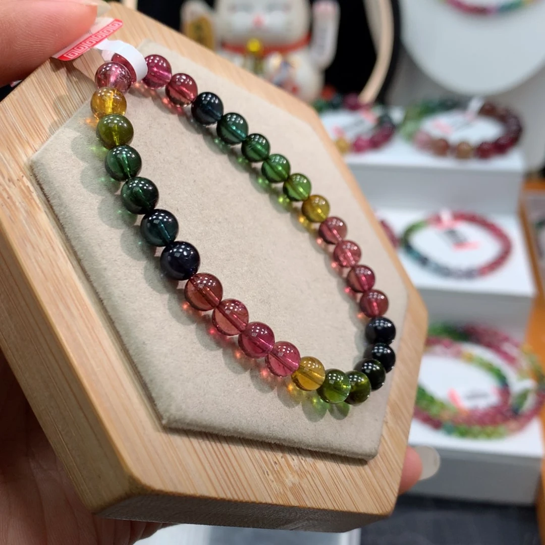 碧玺手链未镶嵌    6.3mm。