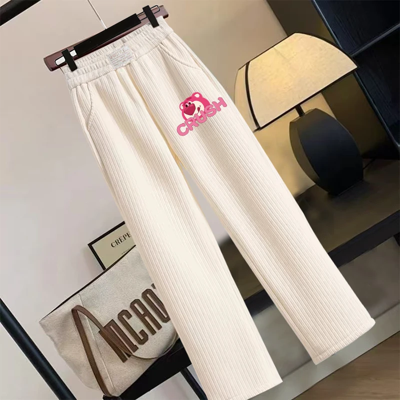 儿童春秋款雪尼尔阔腿裤2025新款中大童休闲女童裤子灯芯绒直筒裤