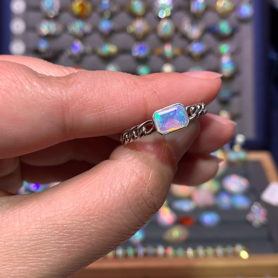 银S925镶嵌欧泊戒指款式