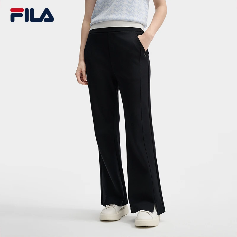 Fila/斐乐【显瘦微喇裤】女士春季新款休闲直筒针织长裤F11W513603F