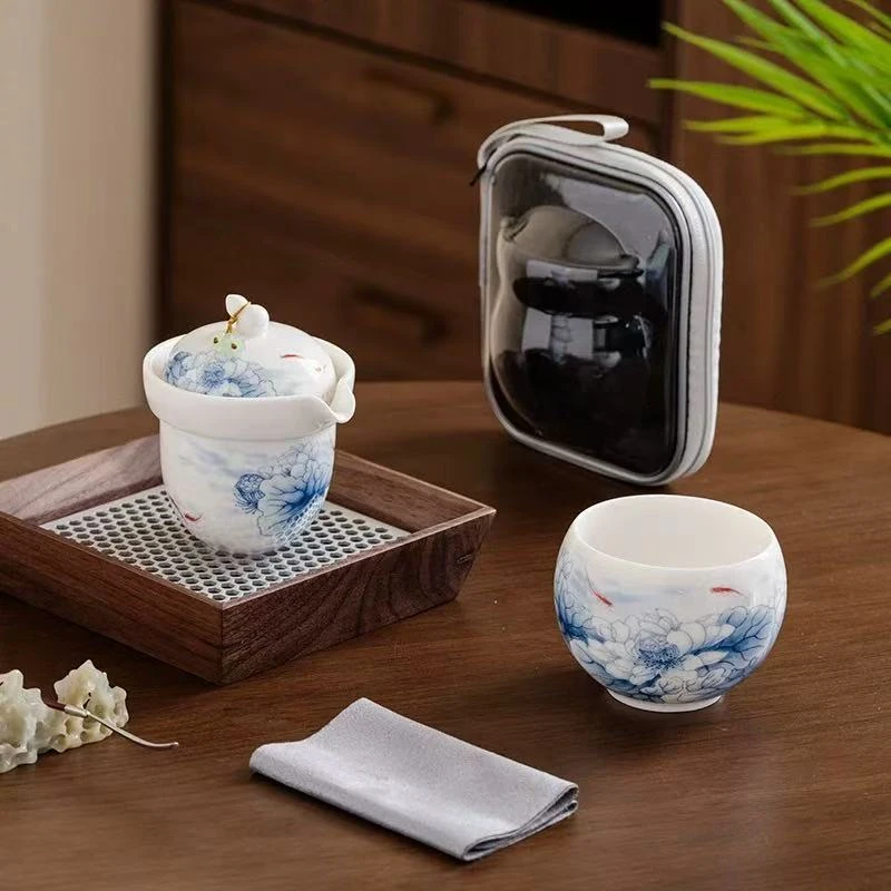 ys420-鱼戏旅行茶具