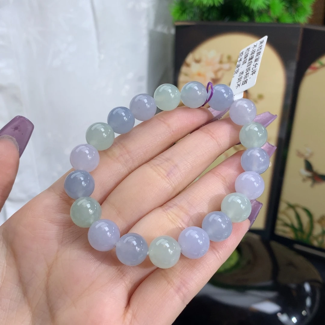 翡翠手链未镶嵌卡10冰胶马卡龙