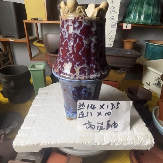 宜兴紫砂花盆高温釉