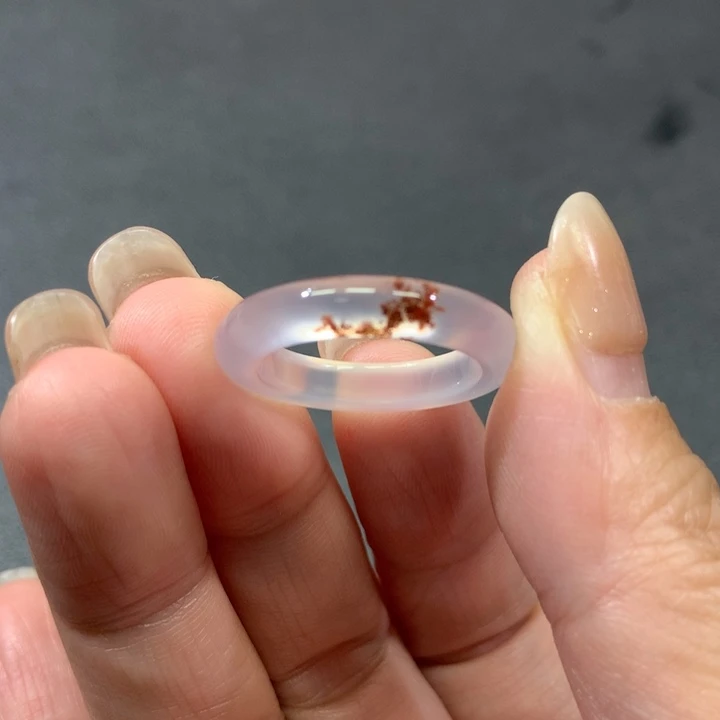 超***乖玛瑙/玉髓足铂镶嵌戒指