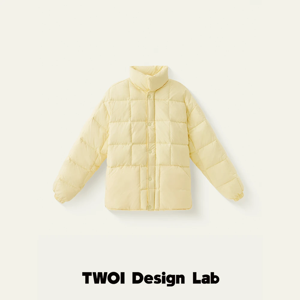 TWOI“暖暖的面包”：黄油嘟嘟小方包＜黄油特辑＞「方格羽绒服」TWOI