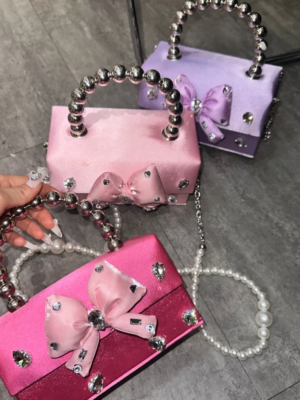 2025新款丝重工盒子包盖小方包单肩包链条包卡包古风肯豆风小众