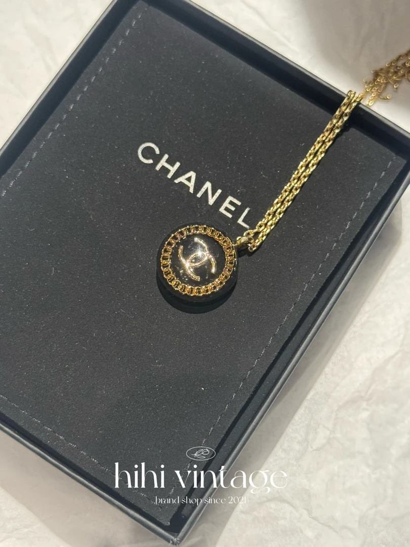 99新 Chanel/香奈儿 HIHI/黑金亚克力双C项链二店/13764713