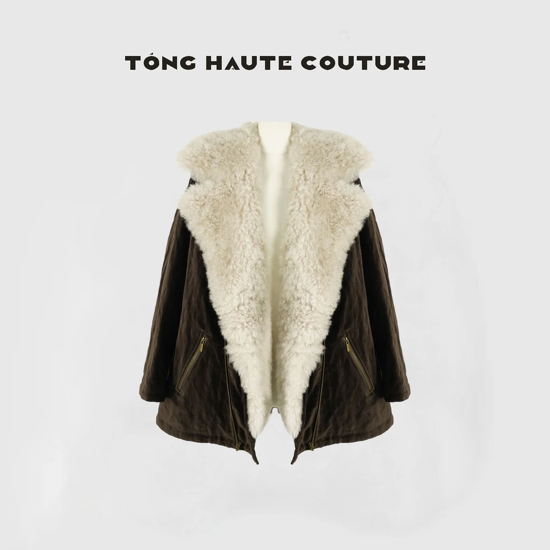 【风眠罗帐】冬季新国标90白鹅绒拼接羊皮毛一体时尚鹅绒服 YW510