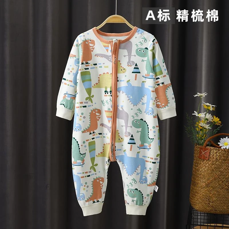 FAVMARTHA儿童睡袋棉质男女童中大童春秋夏婴儿宝宝连体睡衣防踢