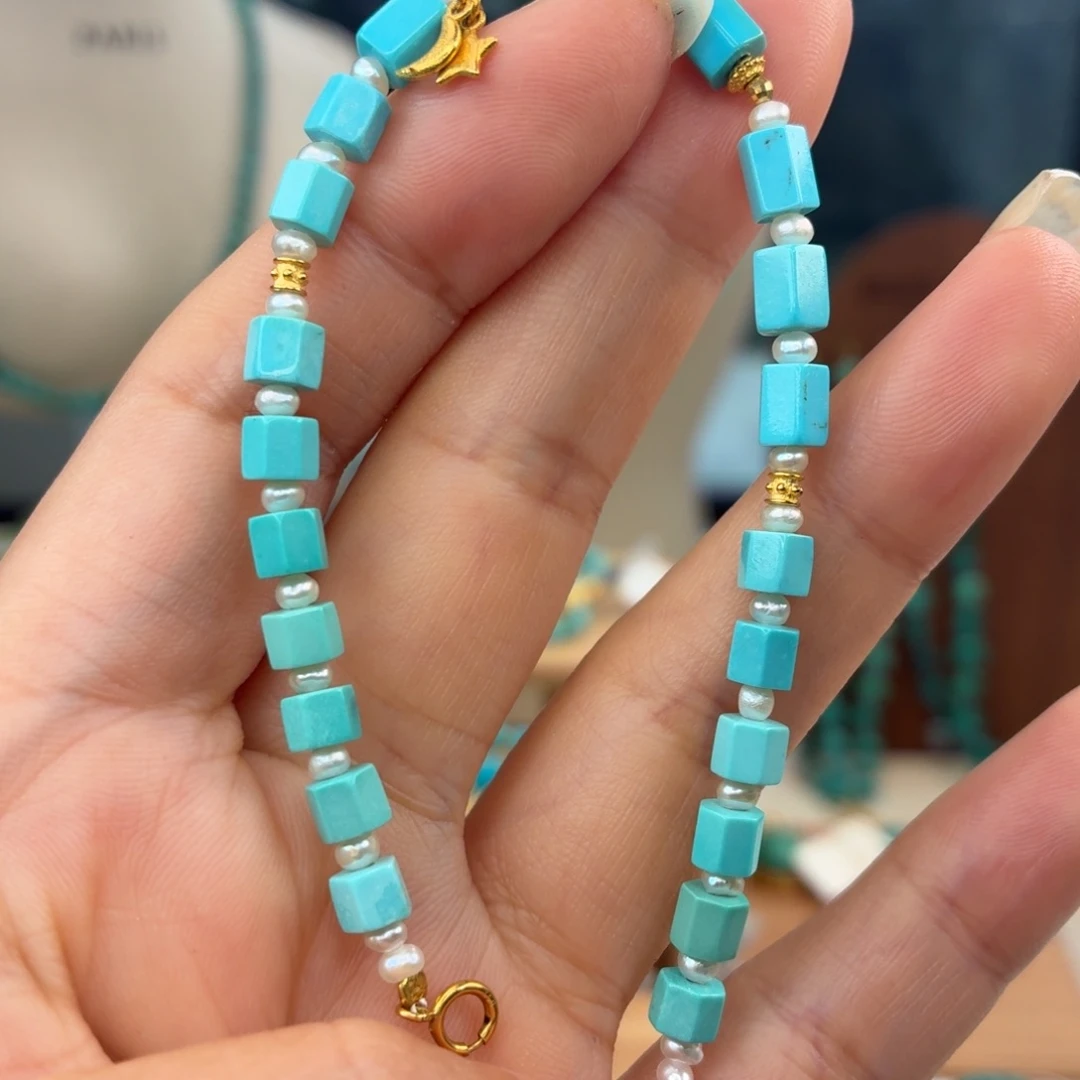 绿松石18K金镶嵌手链