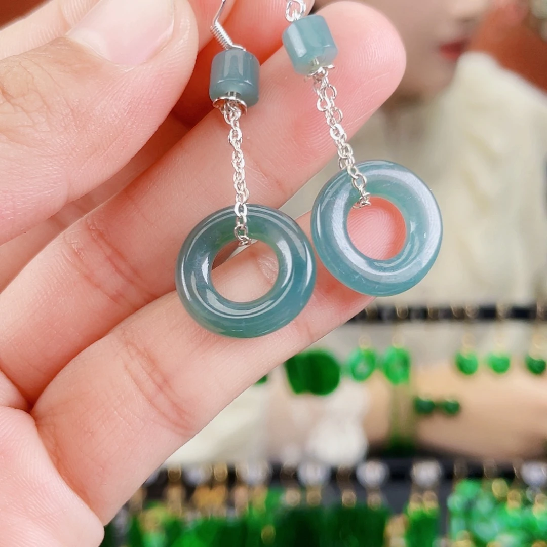 翡翠未镶嵌耳饰饰品