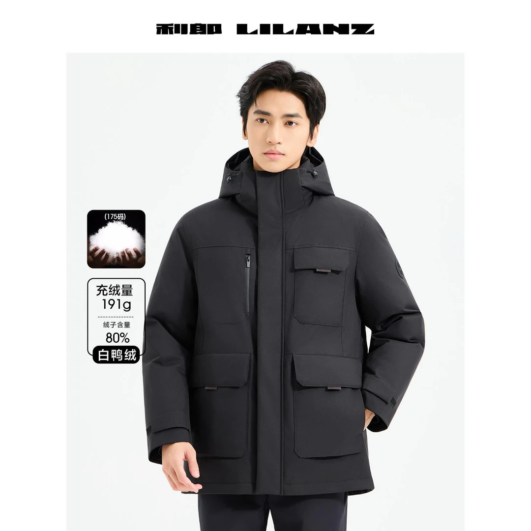 羽绒中长款风衣-黑色 B5DRF3022Y