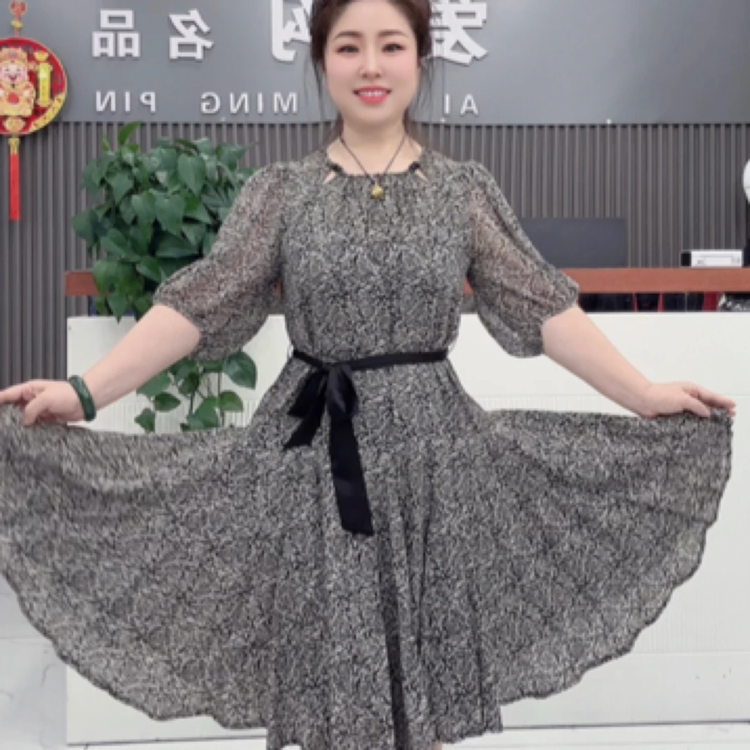 夏季03碎花收腰显瘦气质短款连衣裙时尚洋气