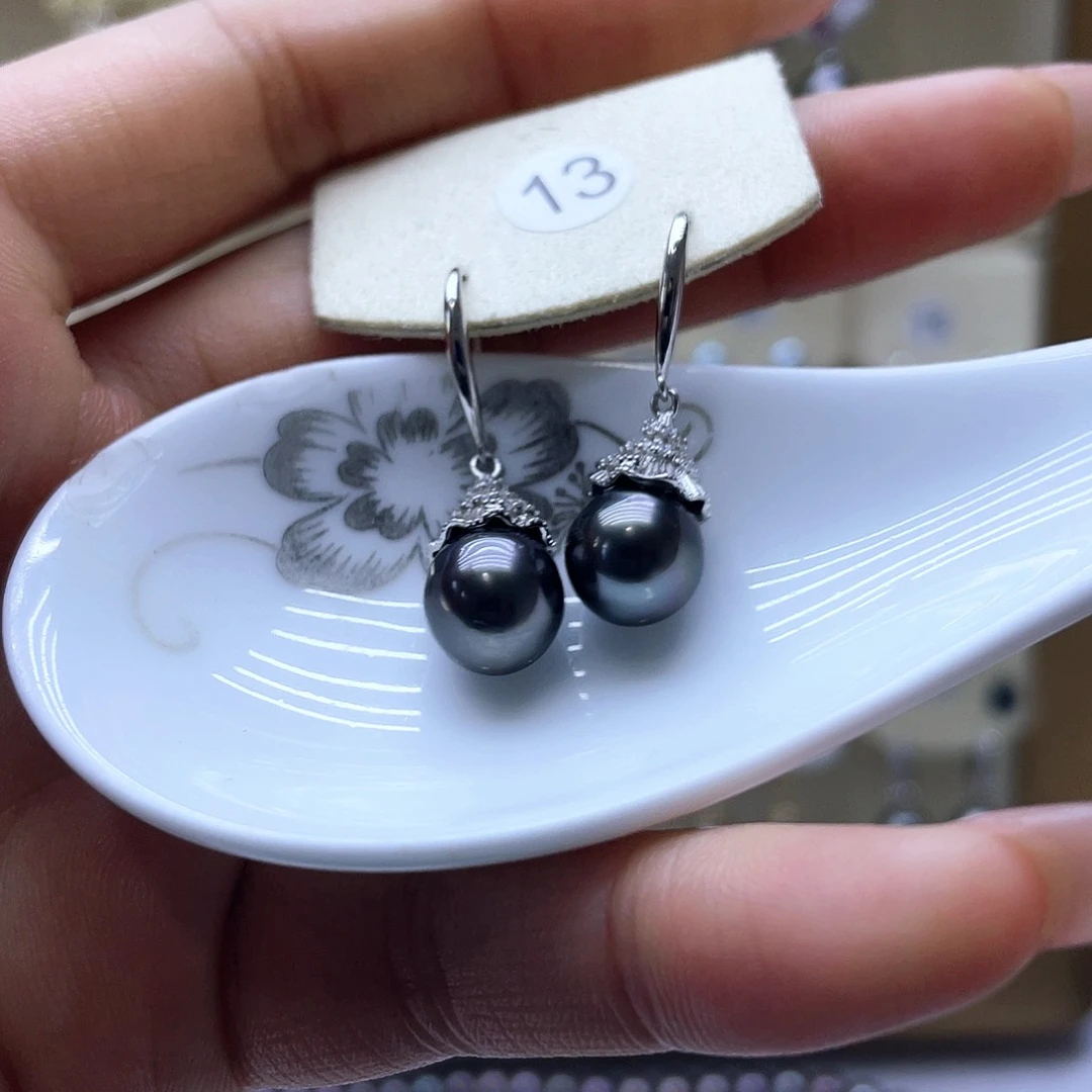 海水珍珠耳饰银S925镶嵌