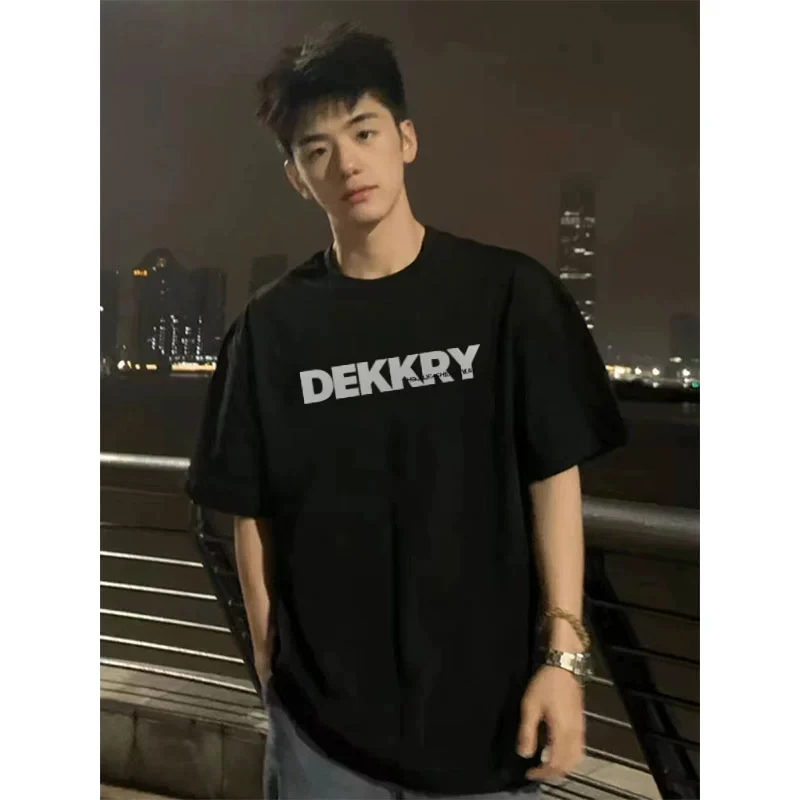 labzaa美式高街字母印花短袖T恤男女夏季ins潮牌休闲宽松纯棉上衣