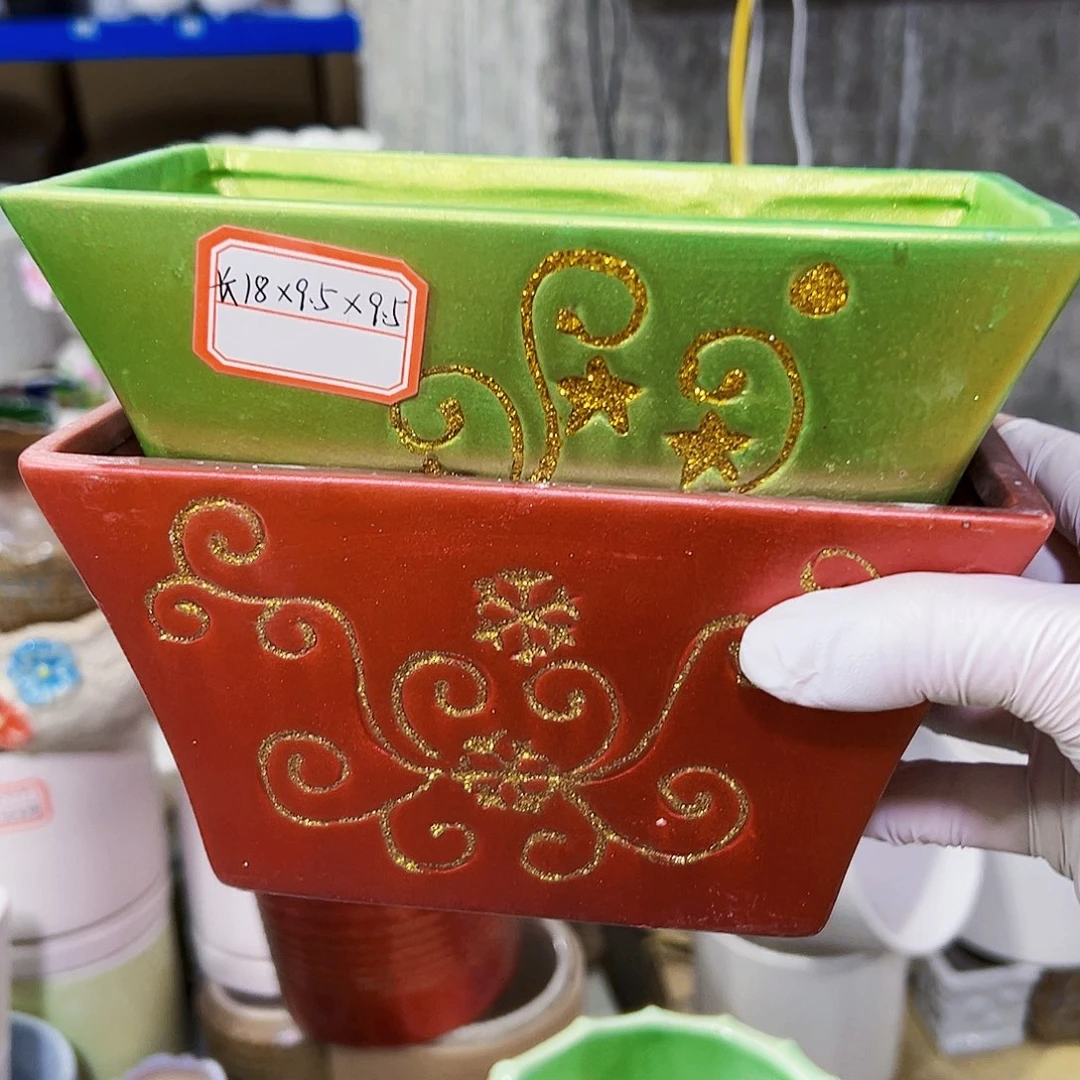 有孔，外贸尾单陶瓷花盆凑单10米包邮