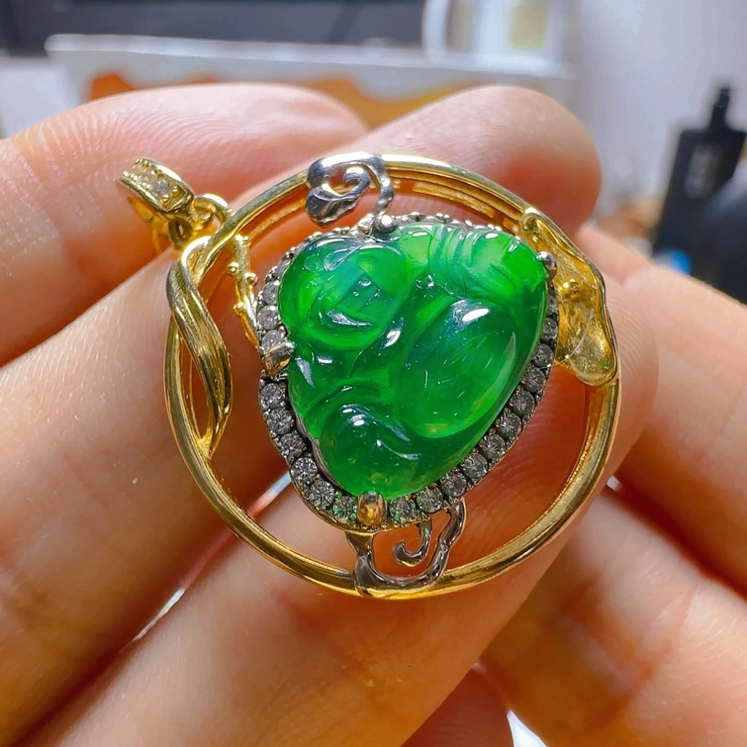 颈饰银S925镶嵌翡翠翡翠100