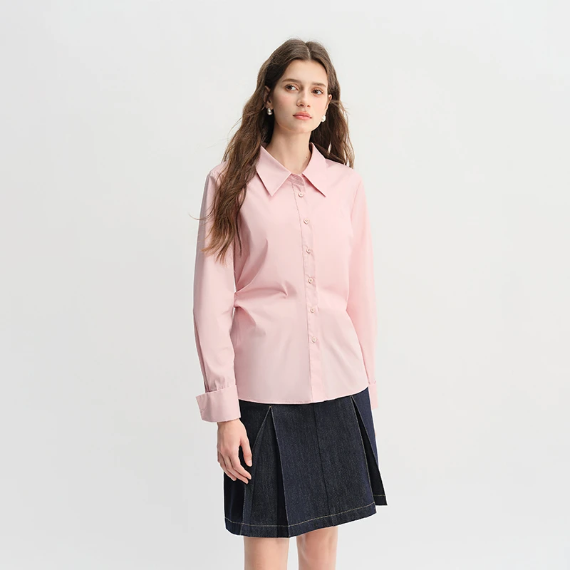 独束大码女装【NICE衫】打褶绑带收腰衬衫秋季新品25DS83203/83221