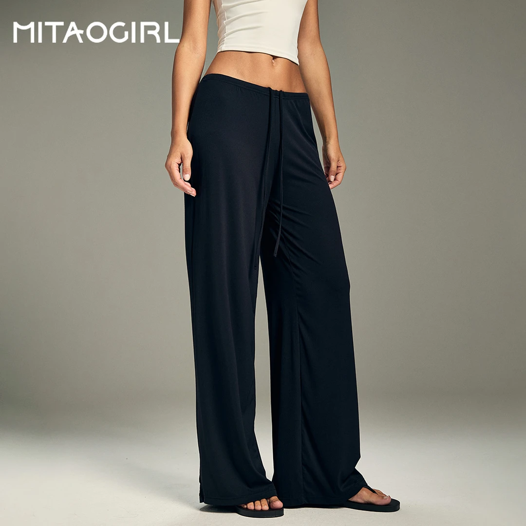 MITAOGIRL瑜伽裤女夏季凉感直筒休闲裤透气百搭阔腿运动健身裤