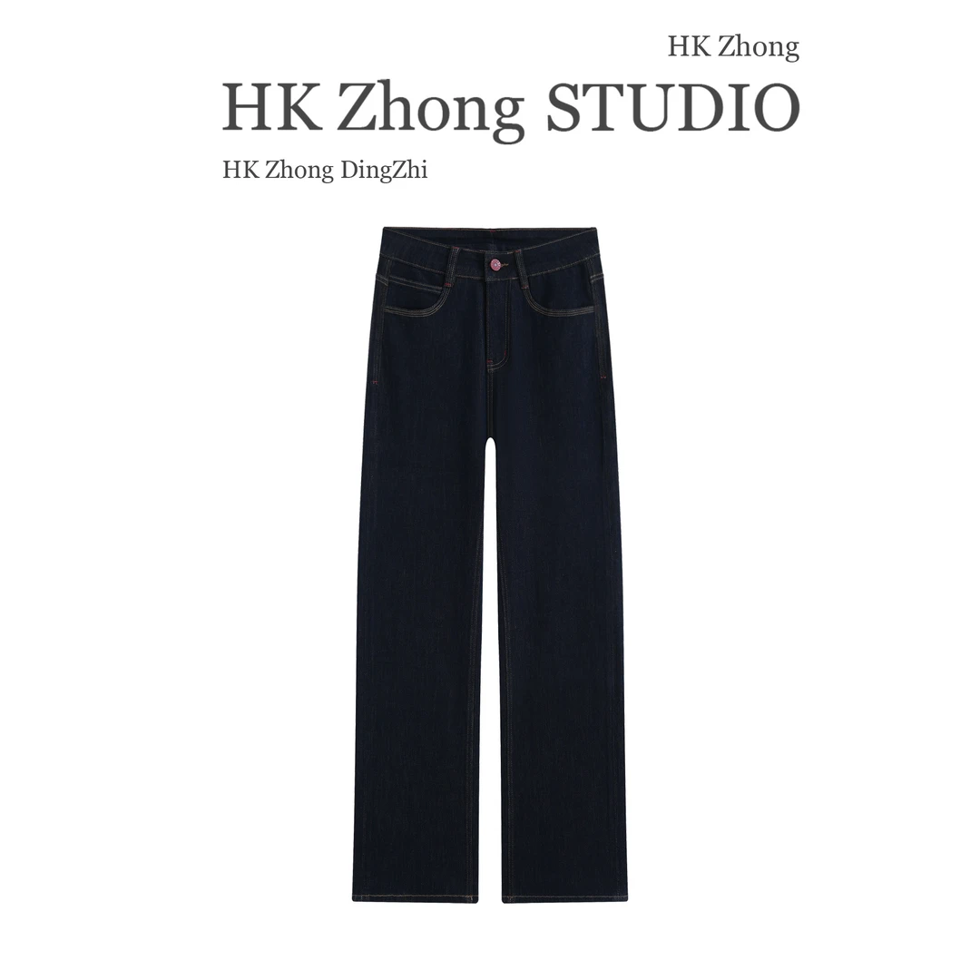 C?家-门店同款16896-四面弹丹宁原牛不掉色窄版直筒牛仔裤长裤