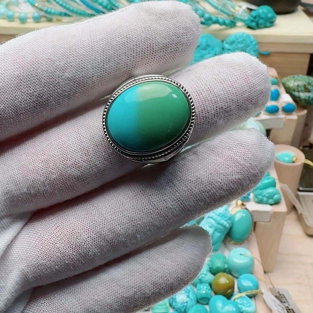 绿松石银S925镶嵌珠宝奇石