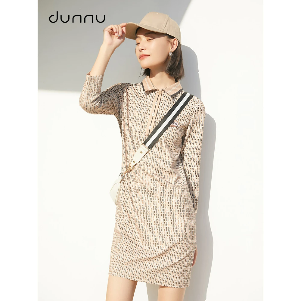 dunnu敦奴贴布绣直筒H型连衣裙DR150116