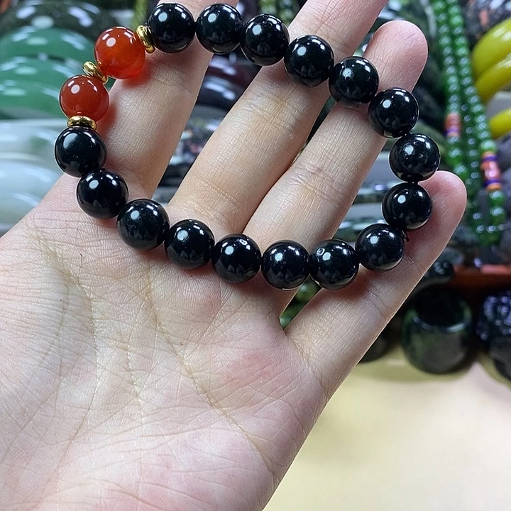 未镶嵌蛇纹石玉卡10手串