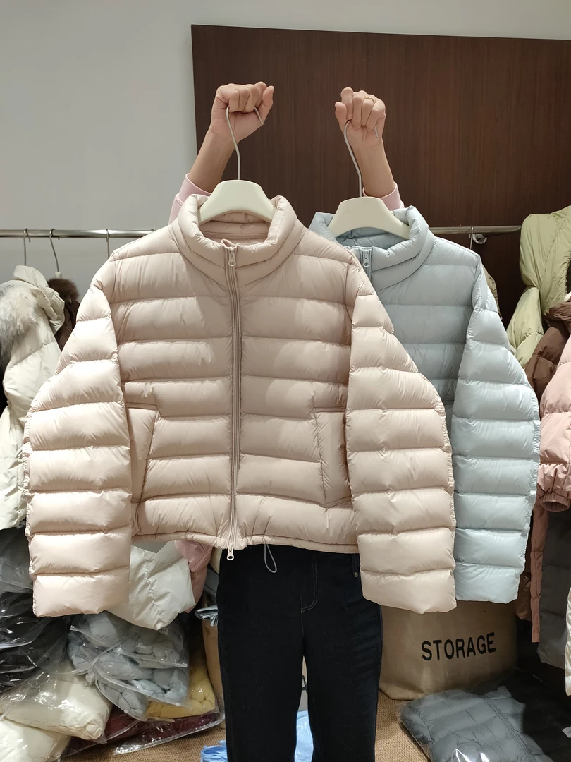 新款韩版羽绒服女2025秋冬排骨短款小个子立领保暖轻薄内搭外套潮