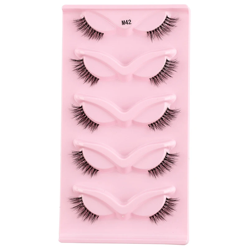 假睫毛浓尾新品对装狐狸跨境自然外贸眼拉长3D透明梗眼睫毛5