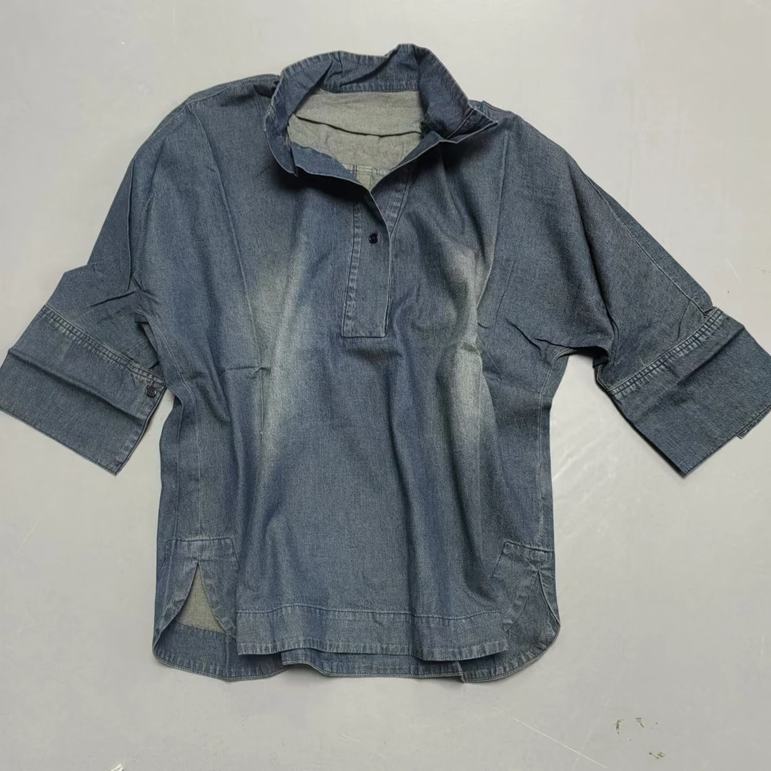 【南油玲姐】蓝色牛仔上衣衬衫女56027