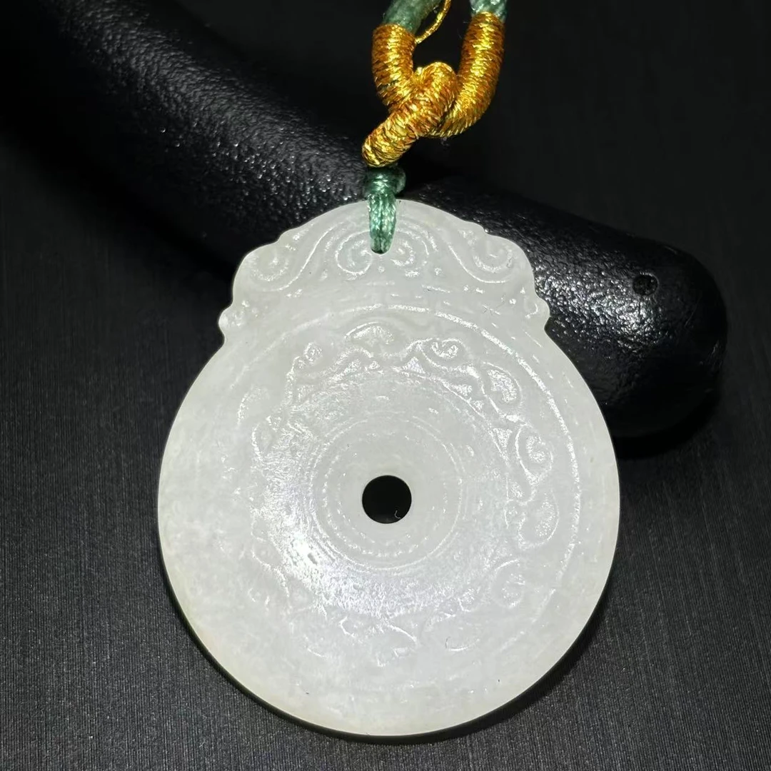 面面来财珠宝q2-H4696-和田玉仿古平安扣-配绳