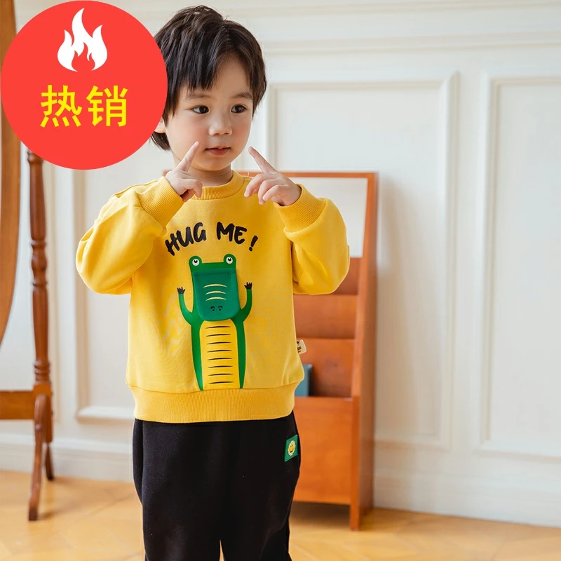 品牌男童新款秋季上衣立体卡通可爱百搭长袖卫衣XBE45849