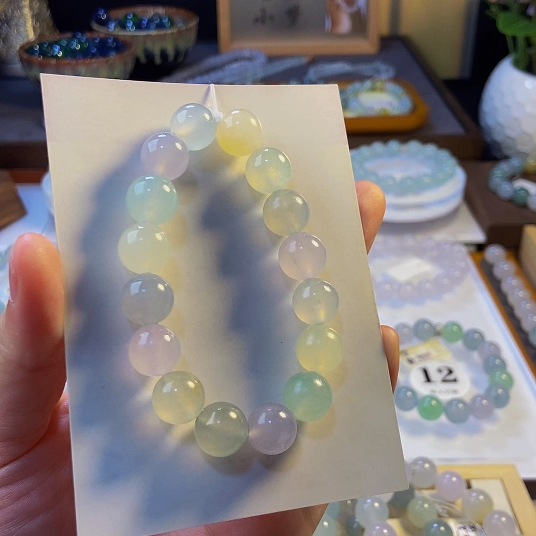 定制翡翠未镶嵌翡翠手串卡12+