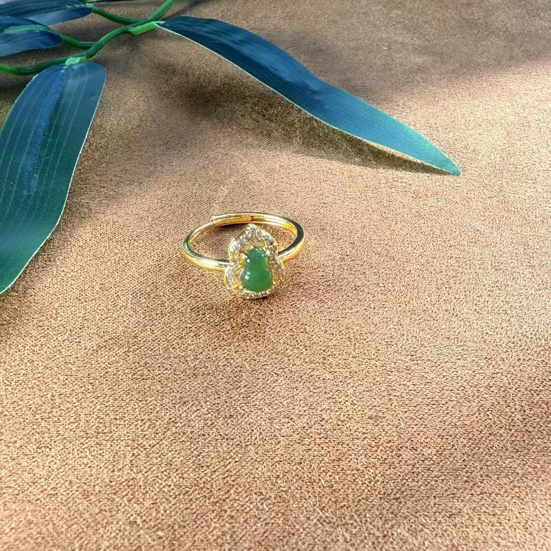 【睿泽鉴宝】S925和田玉碧玉蛋面戒指 6*5*2 YLL0083