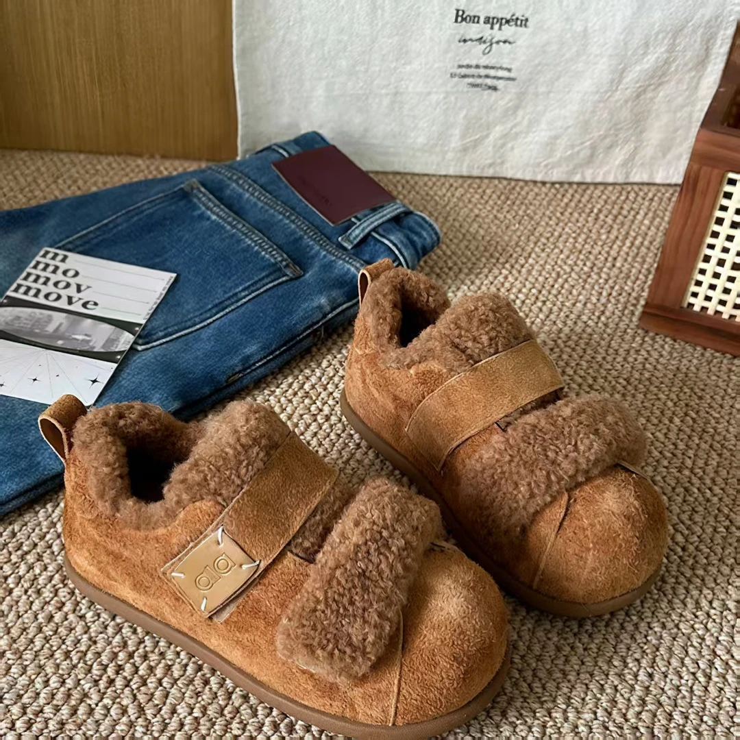 【梵芙娜】休闲舒适加绒毛毛鞋冬新款百搭超轻防滑轻便不累脚