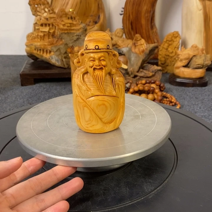 柏木（崖柏）崖柏财神爷手把件小摆件