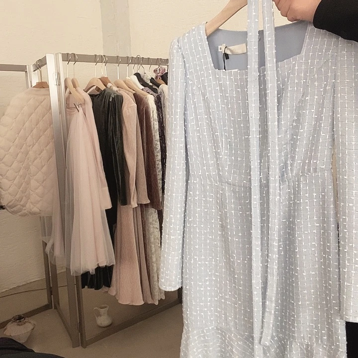 小香风连衣裙备注颜色尺码